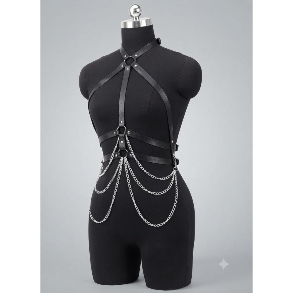 DERİ ZİNCİRLİ HARNESS MMH20