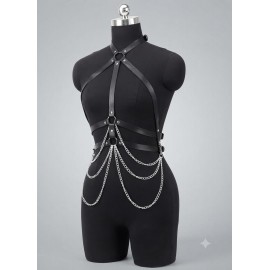 DERİ ZİNCİRLİ HARNESS MMH20