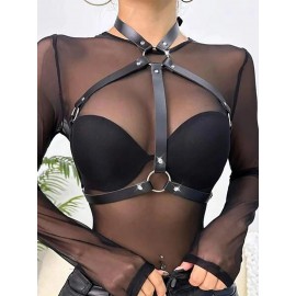 Gotik Deri İç Çamaşırı Kemeri | Bağlama Tam Vücut Kemeri | Üst Göğüs ve Bel Kemeri