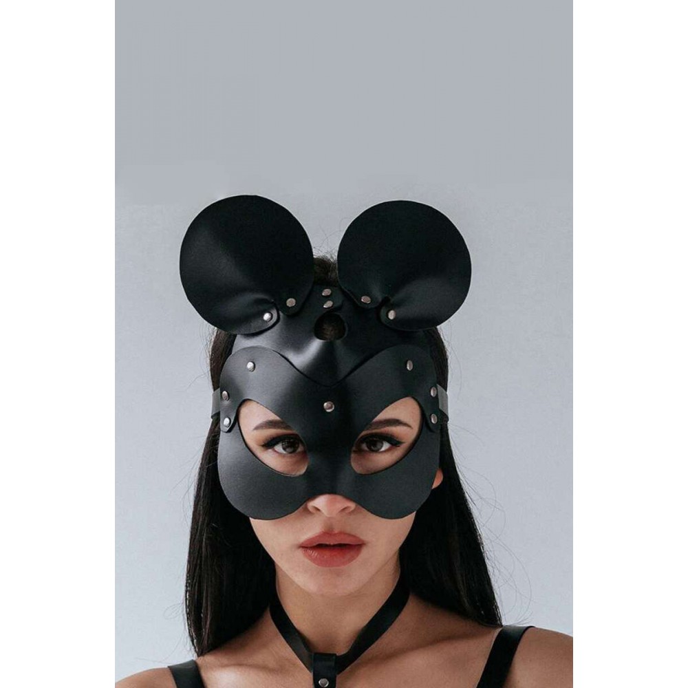 Deri Mickey Maske Siyah