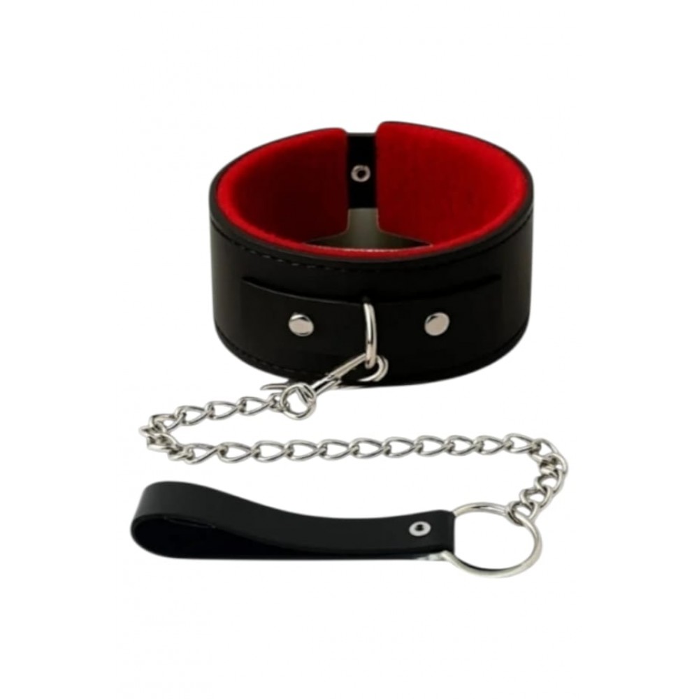 KIRMIZI SİYAH POLARLI FANTEZİ TASMA 