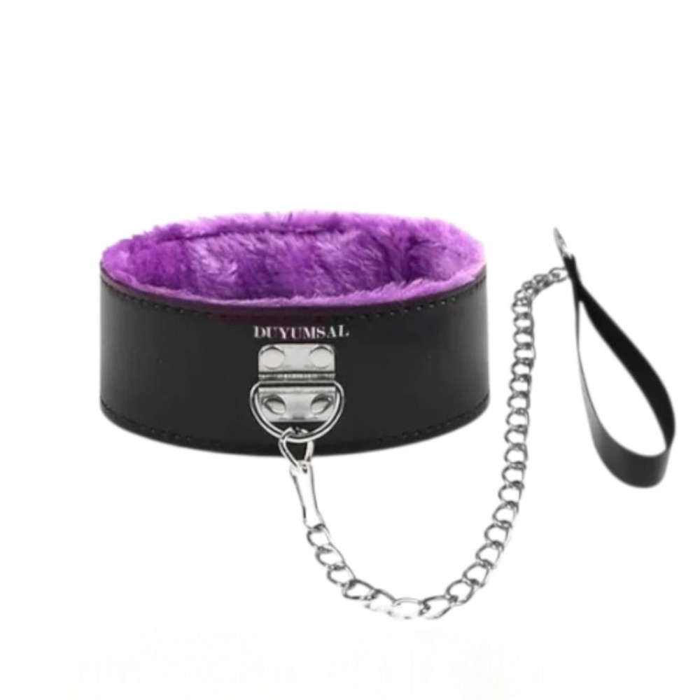 SİYAHA MOR POLARLI FANTEZİ TASMA 