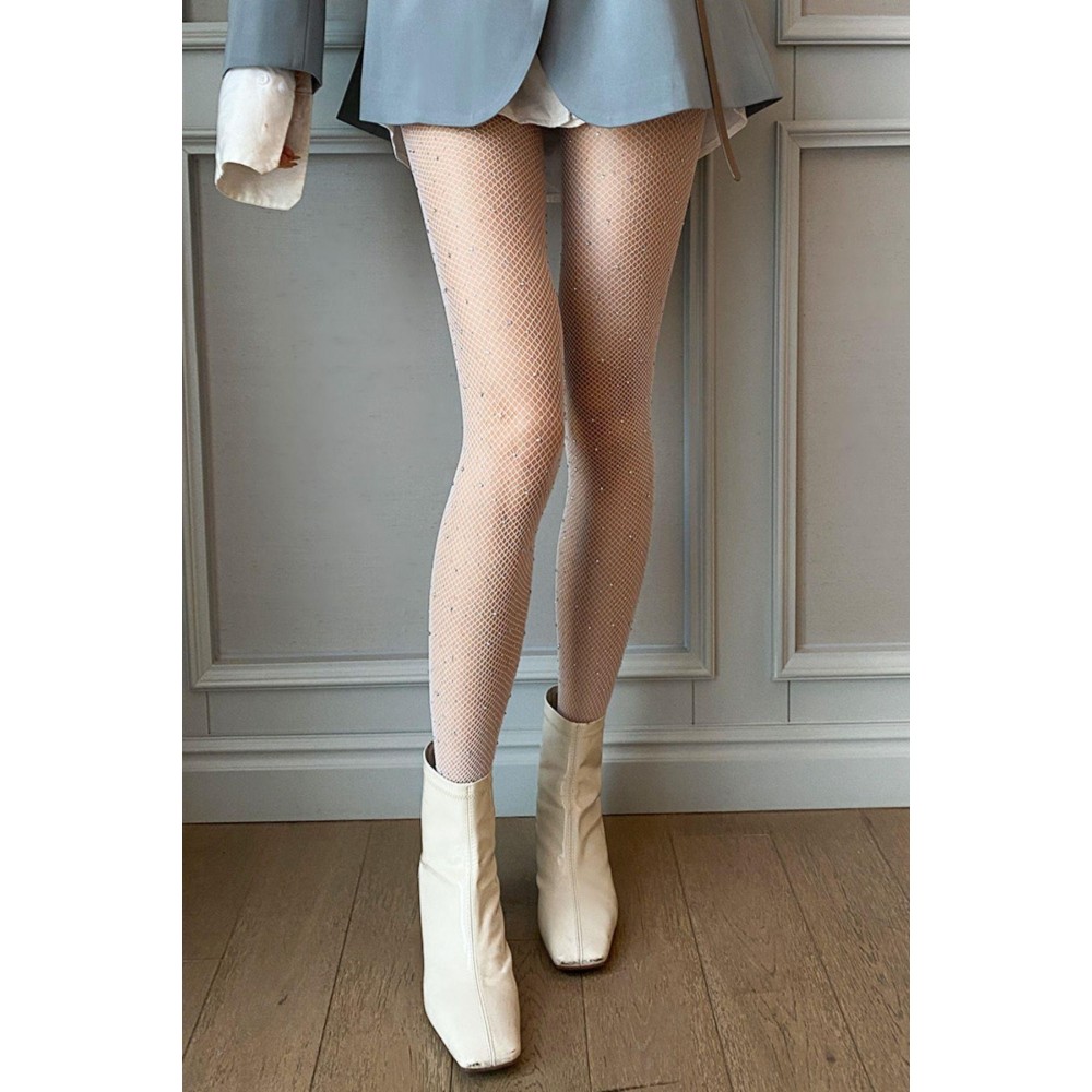 MİSS FELİZ BEYAZ TAŞLI VÜCUT ÇORABI 