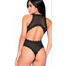 Lacivert Kadife Fantazi Body – Dantel ve İp Detaylı Kadın İç Giyim