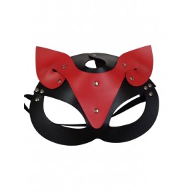 SİYAH KIRMIZI KEDİ KIZ MASKE 