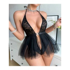 TÜTÜ TÜL ETEKLİ DANTEL FANTEZİ KADIN BODY 