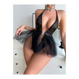 TÜTÜ TÜL ETEKLİ DANTEL FANTEZİ KADIN BODY 