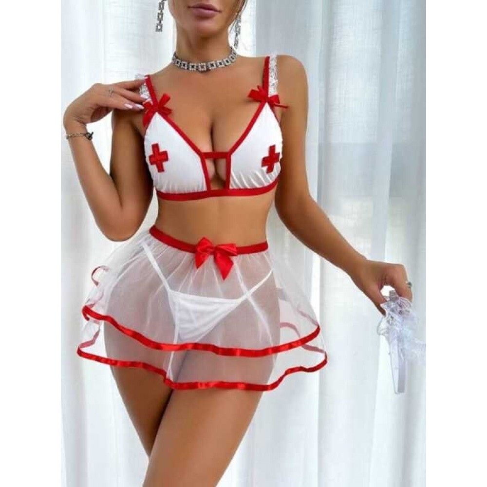 For Dreams 8618 Tüllü Hemşire Kostümü 