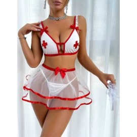 For Dreams 8618 Tüllü Hemşire Kostümü 