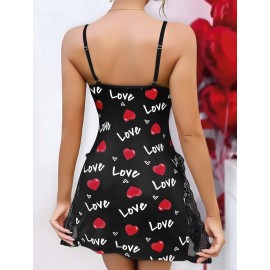LOVE DESENLİ GECELİK