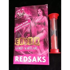 RedSaks Zaman Kum Saati Çiftler Oyunu – 1 Dakikalık Tutku ve Eğlence Görev Kartlarıyla Romantik Oyun Seti