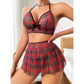 Mini Tül Çekici Fantazi Öğrenci Kostümü