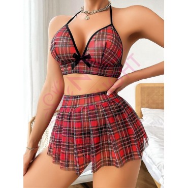 Mini Tül Çekici Fantazi Öğrenci Kostümü