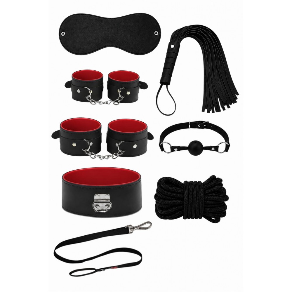 Siyah Kırmızı 7 li Fetiş Set
