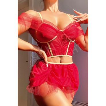 Mini Etekli Fantazi Bustiyerli Takım