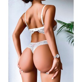 Beyaz Dantel Sütyen Külot Takım