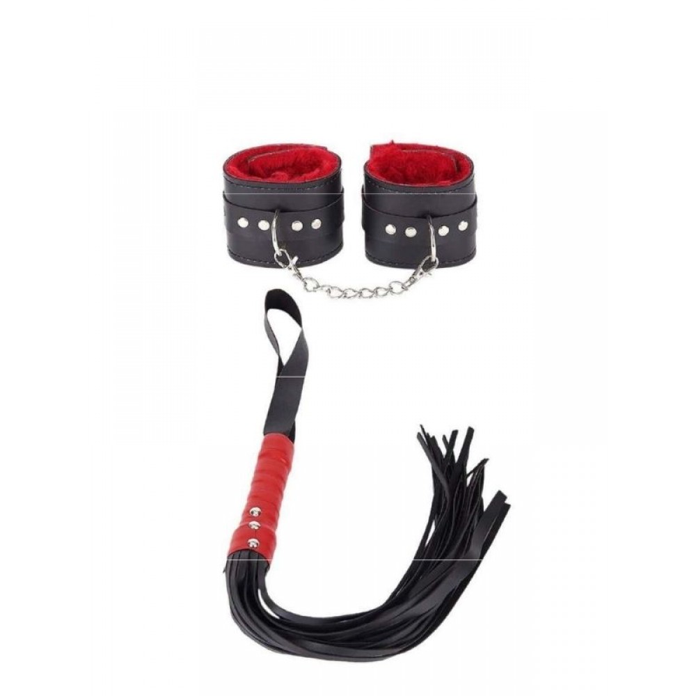 Mm0615 Kırmızı Siyah Kelepçe Kırbaç