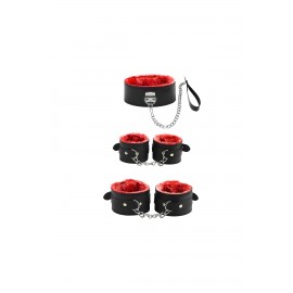 MİRİMORO SİYAH KIRMIZI UYKULU FETİŞ SET 