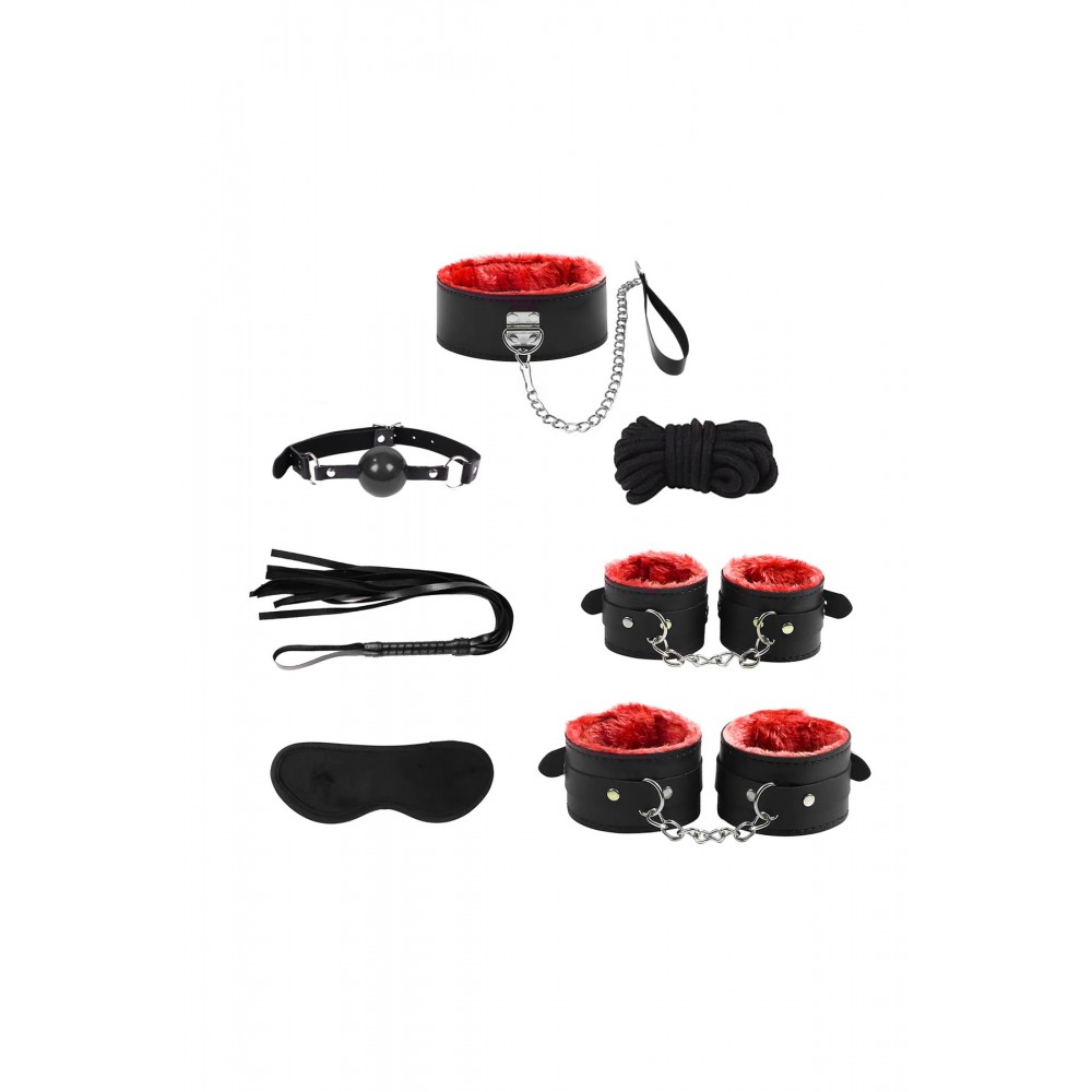 MİRİMORO SİYAH KIRMIZI UYKULU FETİŞ SET 