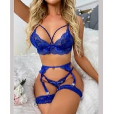 Saks Mavisi Danteli Bacak Aksesuarlı Jartiyer Takı..